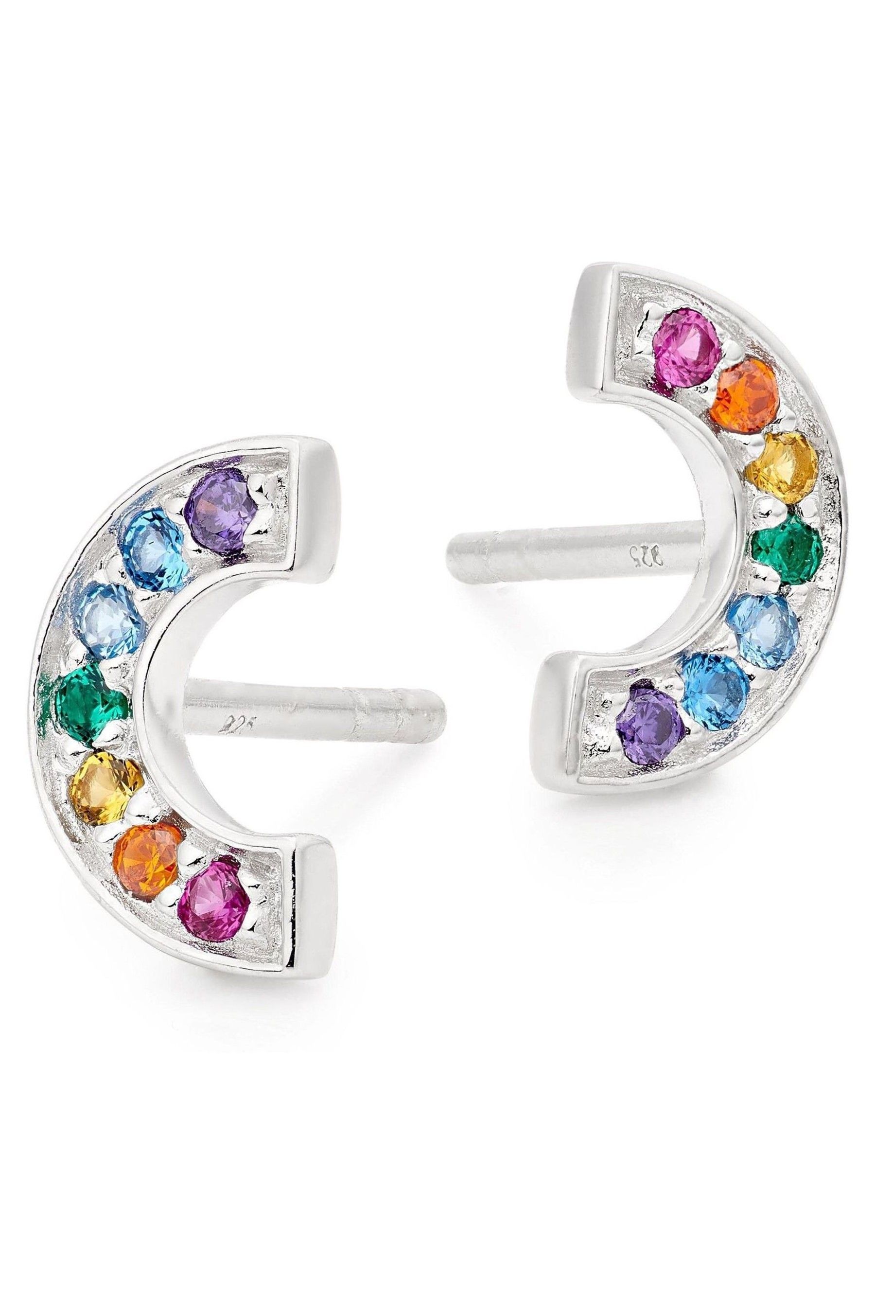 14k 2nd size rainbow bar earrings — The Jewelry Showroom